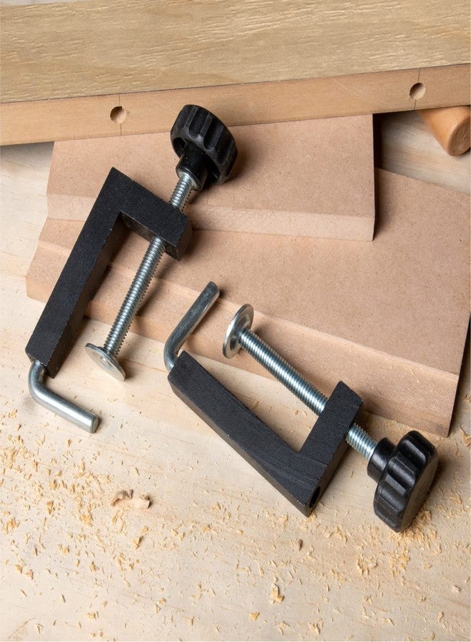 POWERTEC 71004V Universal Fence Clamp, 2 PK, For Table Saws, Router Tables, Clamping Squares, Drill Press Tables, Mitre Saws, With 3/8" Rod - Image 4
