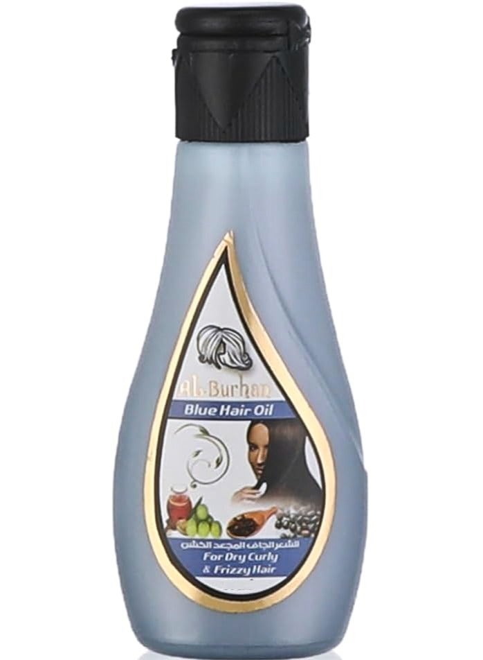 Al Burhan Blue Hair Oil Mix Of Natural Oils For Hair Dry Curly &Frizzy 200 Ml (May vary package) - Image 1