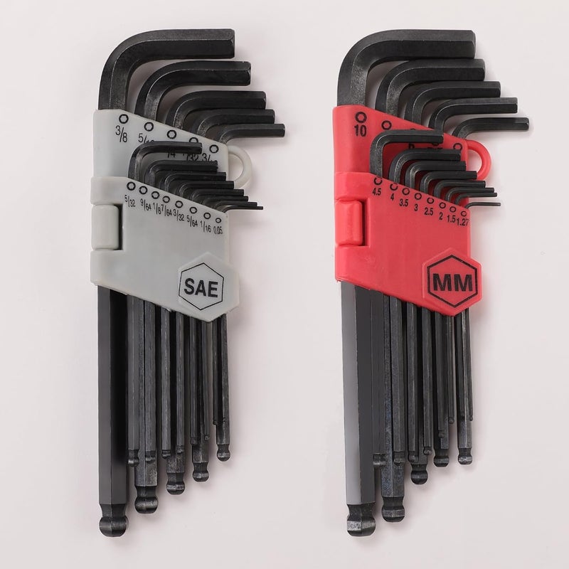 Kuber Industries Kuber Industries Hex Key Allen Wrench Set with Ball EndIndustrial Grade Allen Wrench SetBonus Free Strength Helping THandle 26 Piece Set Black - Image 2