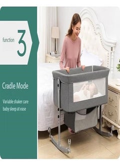 ORiTi ORiTi 4 in 1 Multifunction Height Adjustable Bedside Sleeper with Wheels and Mosquito Nets Large Storage Bag Bassinet for Newborn Infant Baby  - Image 5