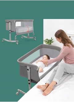 ORiTi ORiTi 4 in 1 Multifunction Height Adjustable Bedside Sleeper with Wheels and Mosquito Nets Large Storage Bag Bassinet for Newborn Infant Baby  - Image 2
