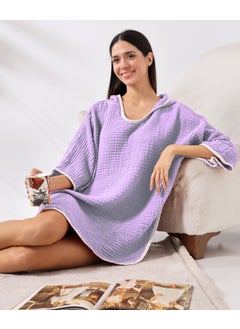 Destiny Hometex 4 Layer Muslin Hooded Adult Women's Poncho  - Image 5
