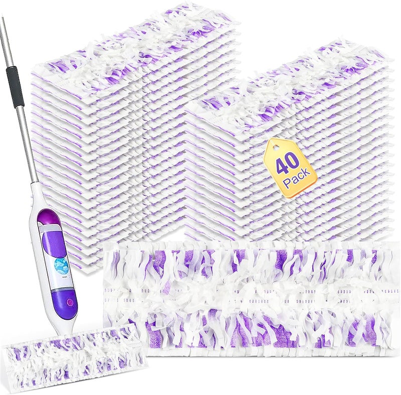 40 قطعة من وسادات إعادة التعبئة القابلة للتصرف لمساح Swiffer Power Mop متعدد الأسطح و PowerMop Wood Mop، وسادات مسح الرش البديلة لجميع الأرضيات الآمنة - Image 1