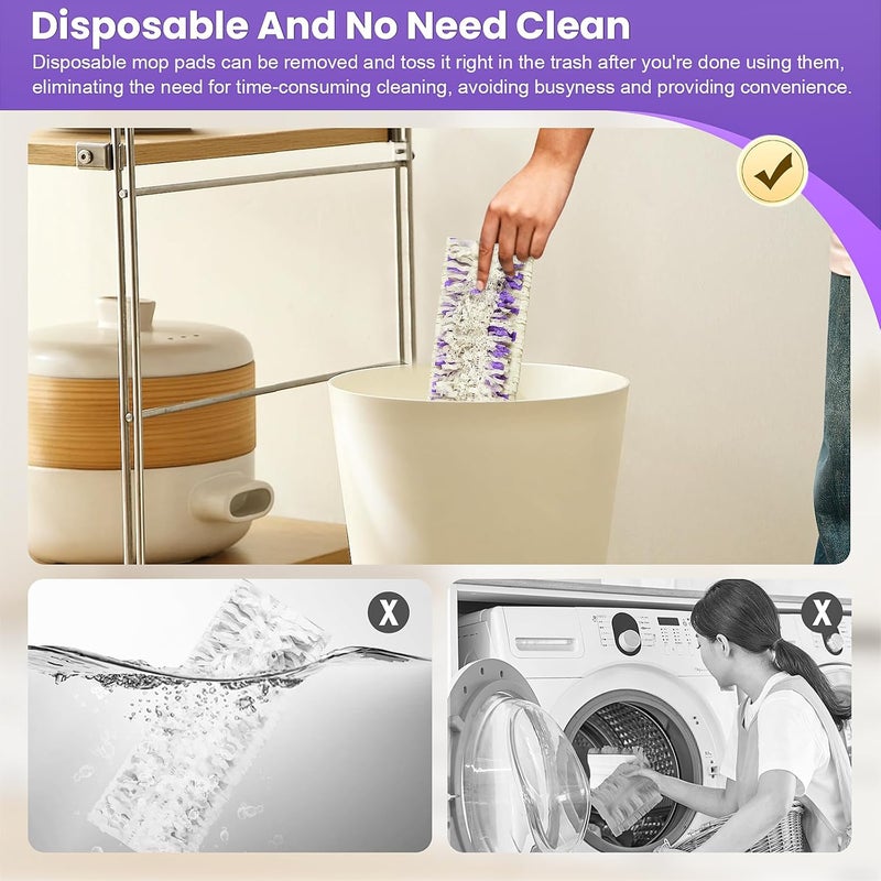 40 قطعة من وسادات إعادة التعبئة القابلة للتصرف لمساح Swiffer Power Mop متعدد الأسطح و PowerMop Wood Mop، وسادات مسح الرش البديلة لجميع الأرضيات الآمنة - Image 5