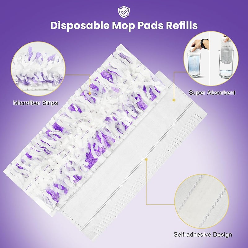 40 قطعة من وسادات إعادة التعبئة القابلة للتصرف لمساح Swiffer Power Mop متعدد الأسطح و PowerMop Wood Mop، وسادات مسح الرش البديلة لجميع الأرضيات الآمنة - Image 3