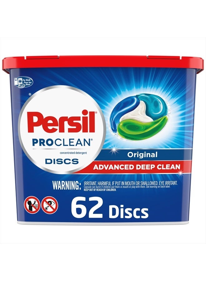 Persil Discs Laundry Detergent Pacs, Original Scent, High Efficiency (HE) Compatible, Laundry Soap, 62 Count  - Image 1
