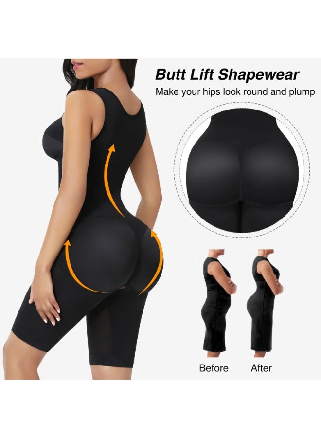مشد كامل للجسم | دانتيل مفتوح من المنشعب للتحكم في البطن على شكل الساعة الرملية | مشد للتحكم في البطن للنساء، لتنحيف الفخذين، ومدرب خصر عالٍ، ورافع للمؤخرة | بدلة جسم "فاجا" لشد المؤخرة وحرق دهون البطن