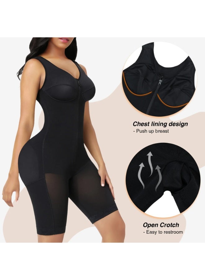 مشد كامل للجسم | دانتيل مفتوح من المنشعب للتحكم في البطن على شكل الساعة الرملية | مشد للتحكم في البطن للنساء، لتنحيف الفخذين، ومدرب خصر عالٍ، ورافع للمؤخرة | بدلة جسم "فاجا" لشد المؤخرة وحرق دهون البطن