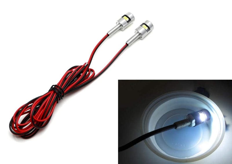 iJDMTOY 12V Xenon White 5730-SMD Bolt-On LED License Plate Lights Compatible With Car Truck ATV Motorcycle Bike, etc (Chrome Finish) - Image 2