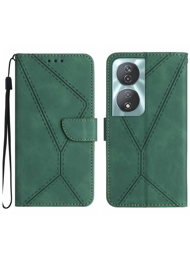 جرين تايجر جراب هاتف Honor 90 الذكي المصنوع من الجلد المنقوش - Image 1