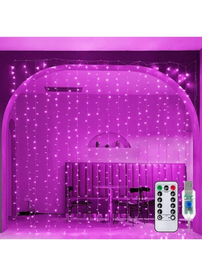 MIRADH 300 Led Fairy Curtain Lights 1 Meters With Remote Control Adjustable Brightness,Usb Operated For Home Decoration,Diwali Decoration,Bedroom Outdoor Birthday Balloon Decoration(Pink) - Image 2