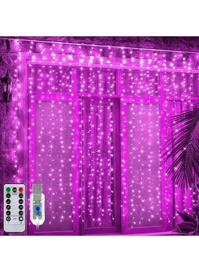MIRADH 300 Led Fairy Curtain Lights 1 Meters With Remote Control Adjustable Brightness,Usb Operated For Home Decoration,Diwali Decoration,Bedroom Outdoor Birthday Balloon Decoration(Pink) - Image 1
