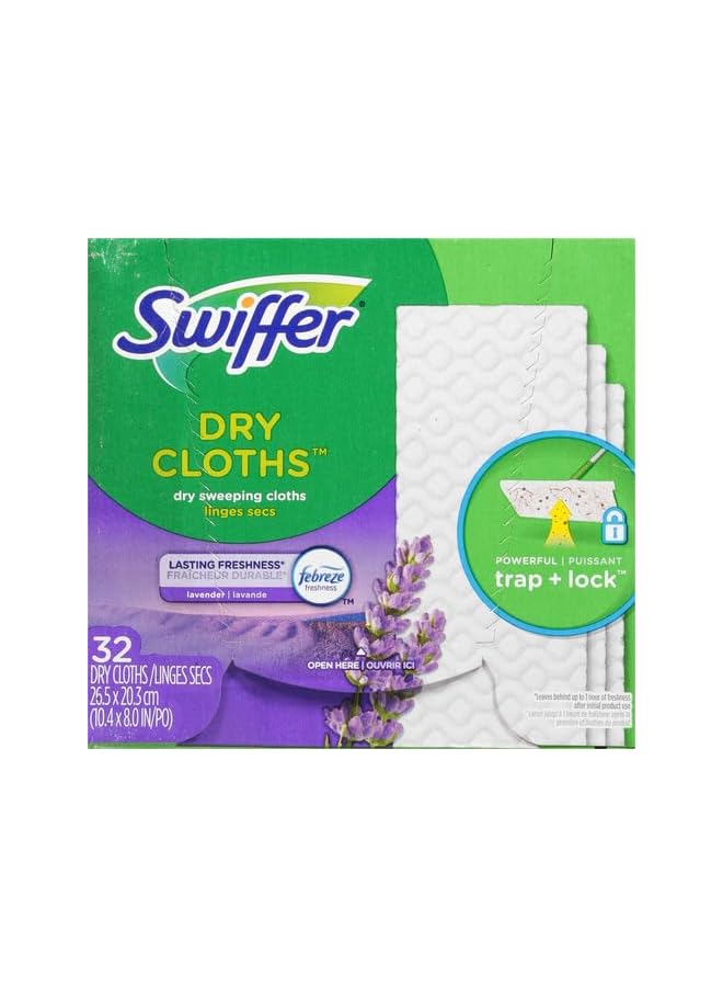 Swiffer Sweeper Dry Sweeping Pad, Multi Surface Refills for Dusters Floor Mop, with Febreze Lavender, 32 Count - Image 2