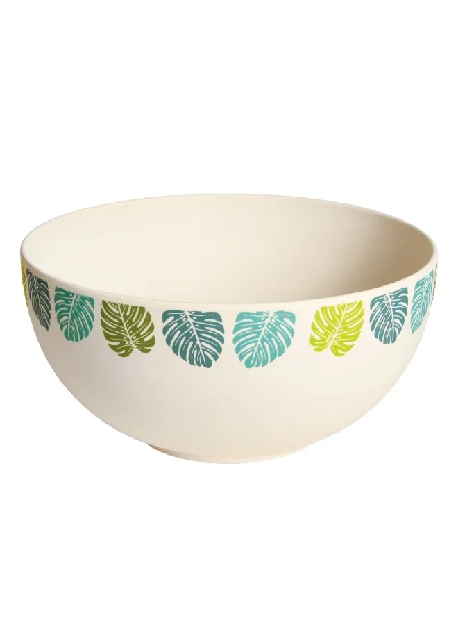 PARFAIT Leaf Print Bamboo Fibre Round Salad Bowl Multicolour 24 x 12 cm DS21031BF