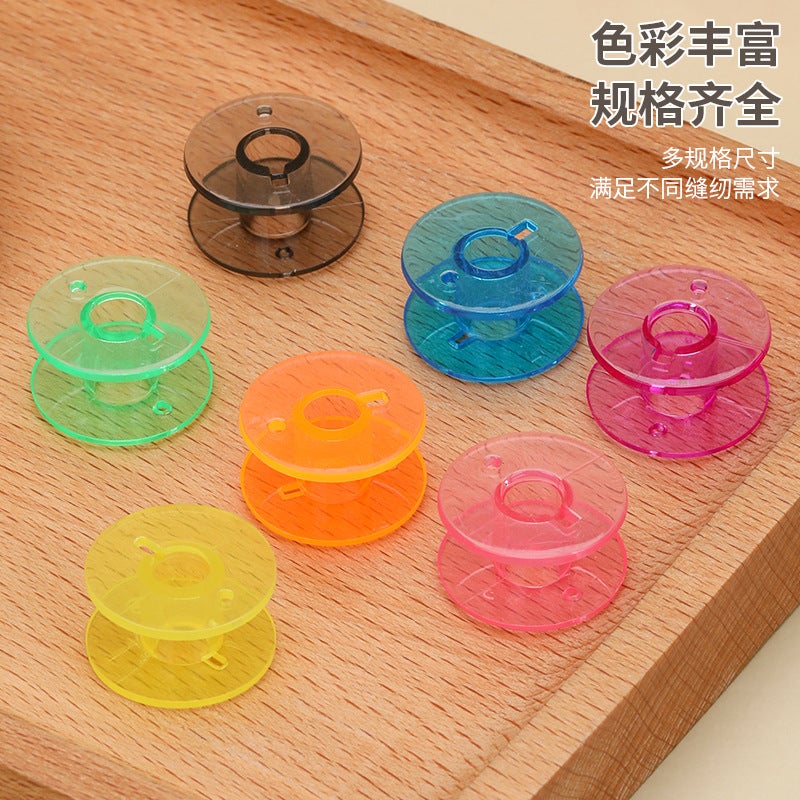 Household Multifunctional Sewing Machine Spool 2518P Colorful Transparent Plastic Bobbin 9-Colorful Thread Reel Household Bobbin - Image 5