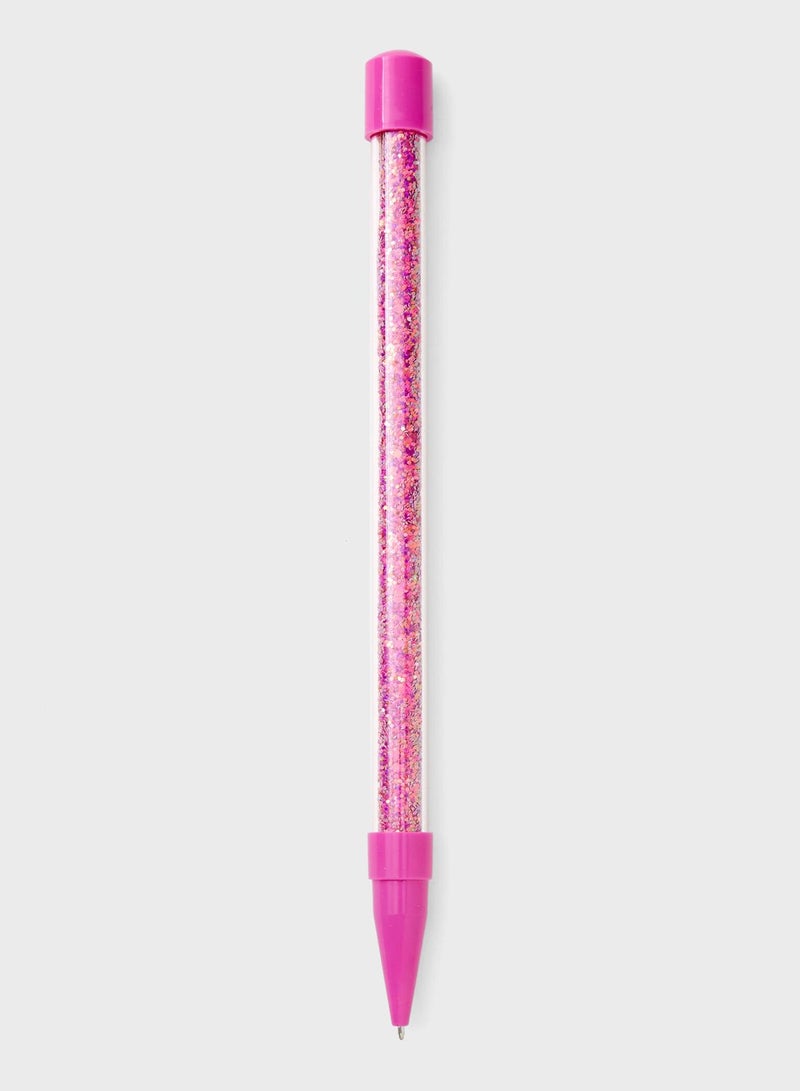 Pink Glitter Filled Pen Sparkly