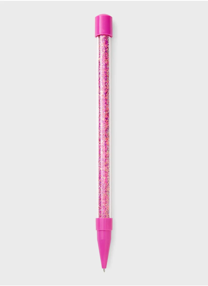 Claires Pink Glitter Pen