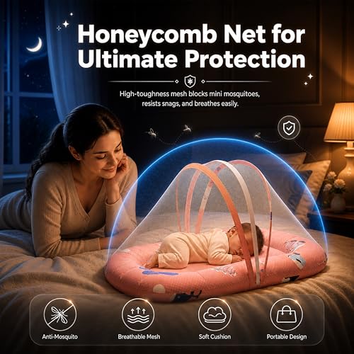 StarAndDaisy 3 in 1 Baby Mosquito net for Sleeping - Newborn Baby, Infant Mosquito net for Baby/Soft and Comfortable Bed for 0-12 Months/Washable Cotton Design -Shark Print - Image 4