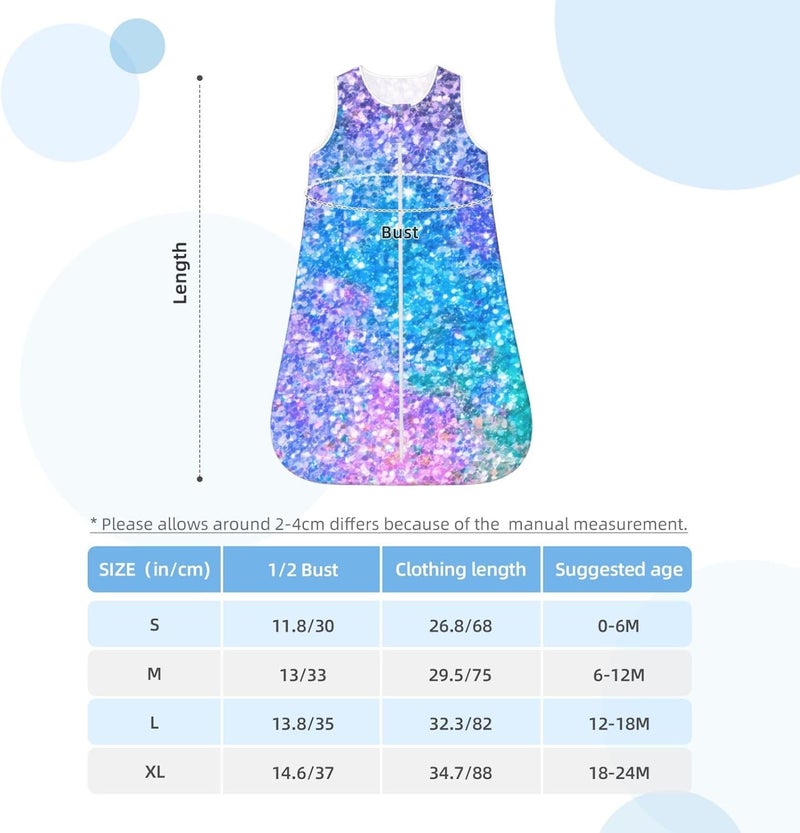 Colorful Faux Glitter Pattern Baby Wearable Blanket Infant Boys Girls Sleeping Bags for Newborn Small - Image 5