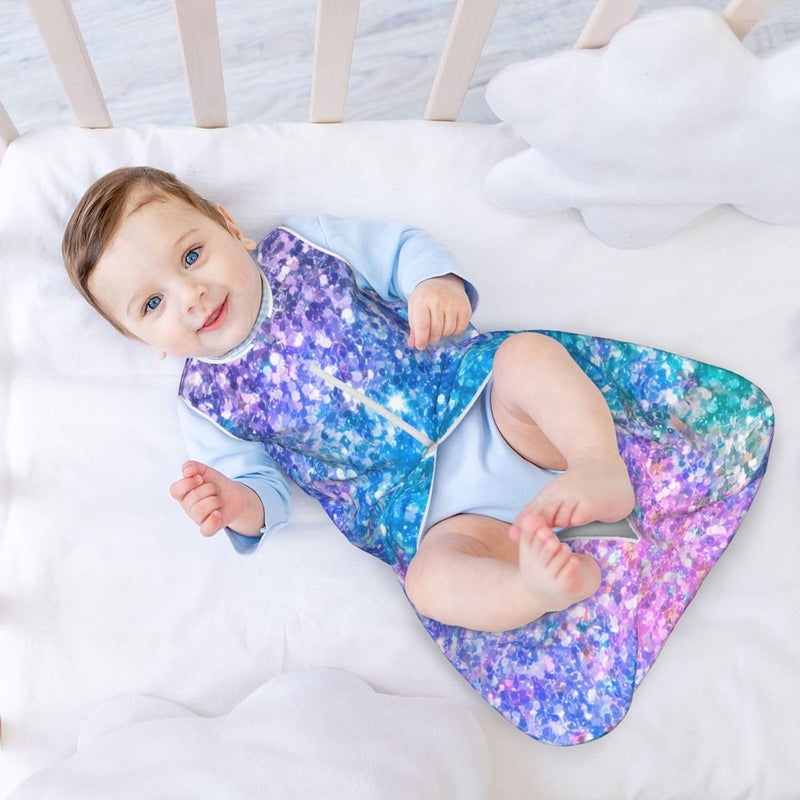 Colorful Faux Glitter Pattern Baby Wearable Blanket Infant Boys Girls Sleeping Bags for Newborn Small - Image 3
