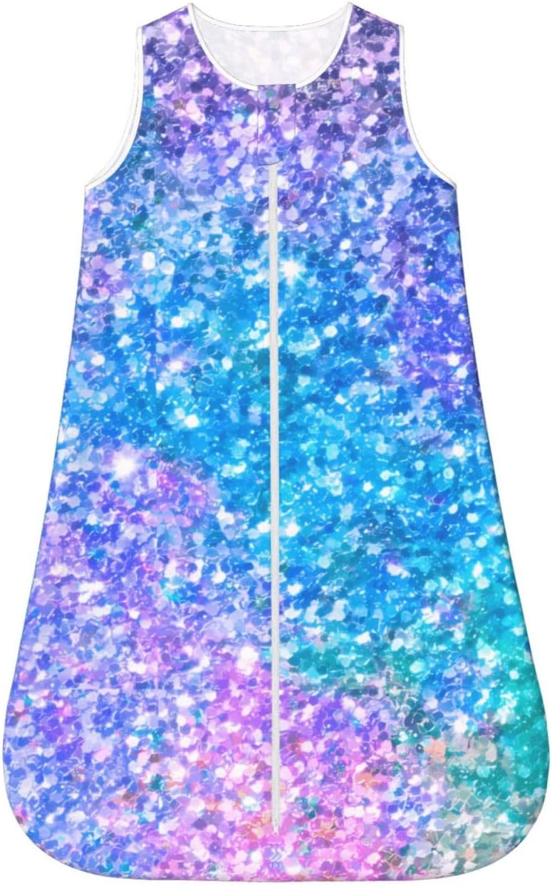 Colorful Faux Glitter Pattern Baby Wearable Blanket Infant Boys Girls Sleeping Bags for Newborn Small - Image 1