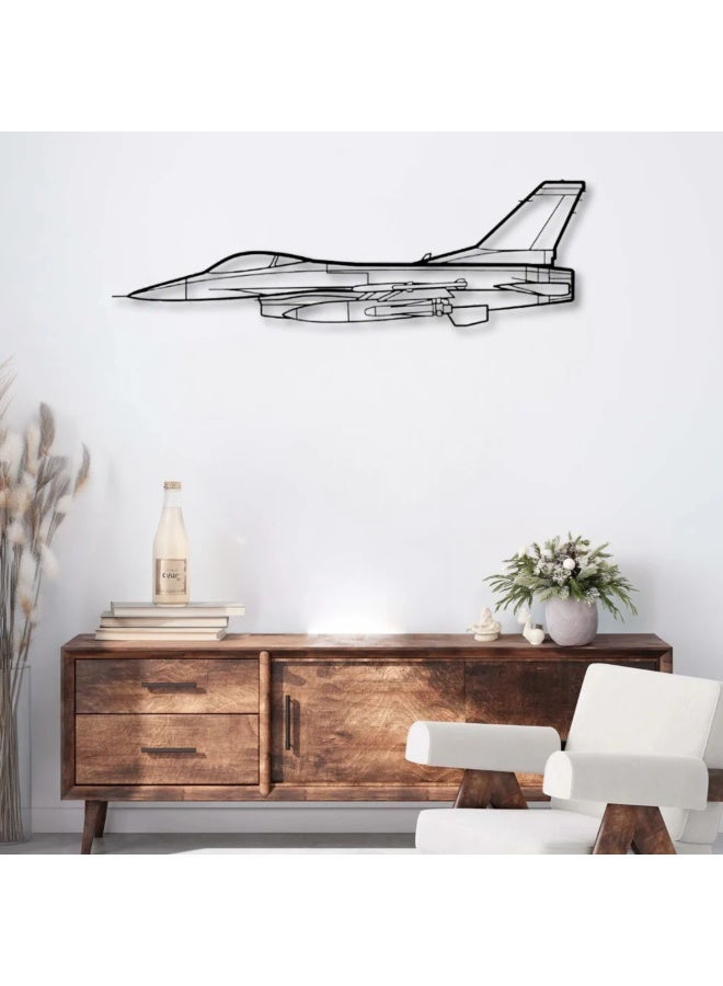 Metal Wall Decoration Featuring an F-16 Fighting Falcon - Image 1