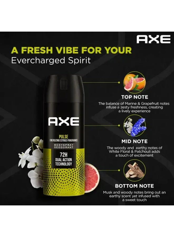 Axe Pulse Energizing Cirtuz Fragrance Long Lasting Deodorant Body Spray For Men 150 ML - Image 1