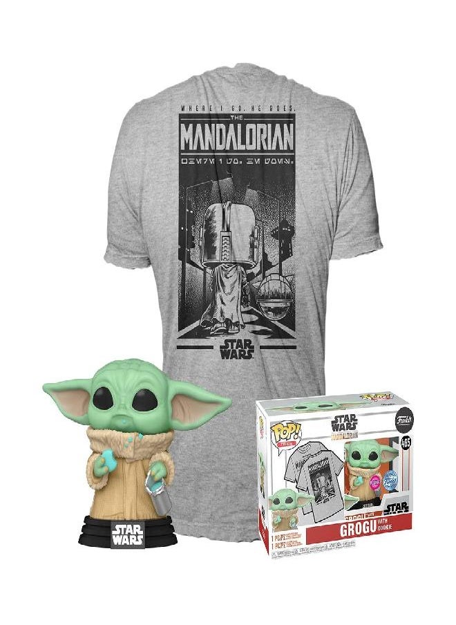 Funko - Funko Pop! & Tee: The Mandalorian - Grogu with Cookies - S - Image 1