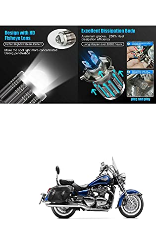 PRIKNIK Led Headlight Bulb with Lens 28W Two Color White/Yellow Light H4 Lamp Compatible With For Bike Thunderbird - Image 3