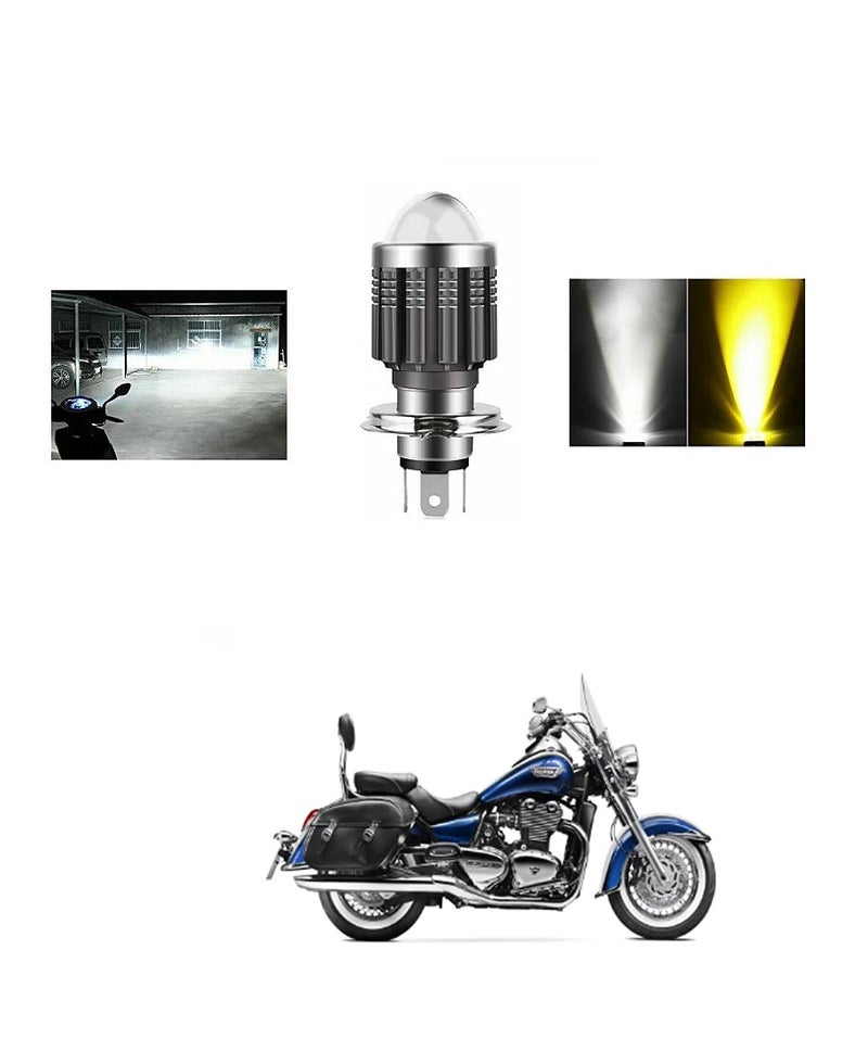 PRIKNIK Led Headlight Bulb with Lens 28W Two Color White/Yellow Light H4 Lamp Compatible With For Bike Thunderbird - Image 5