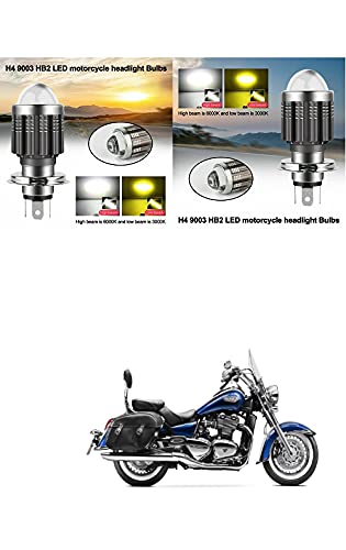 PRIKNIK Led Headlight Bulb with Lens 28W Two Color White/Yellow Light H4 Lamp Compatible With For Bike Thunderbird - Image 4