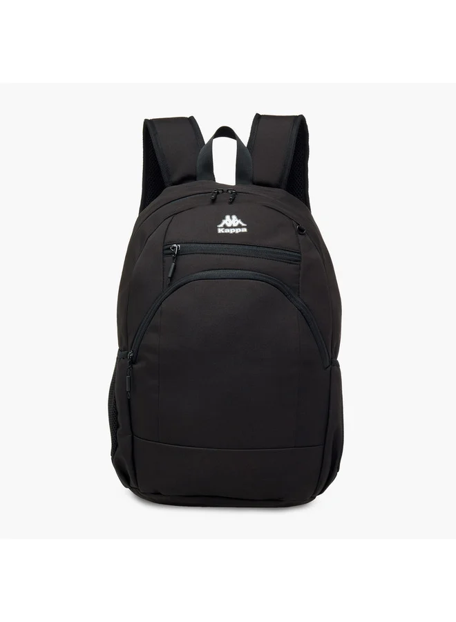 Kappa Unisex Logo Print Backpack with Adjustable Straps and Detachable Pencil Pouch - 20x30x46 cm