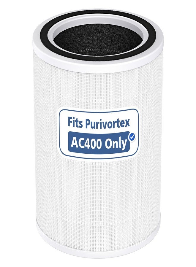 Purivortex AC400 Air Purifiers Multi-Effect HEPA Replacement Filter, 3-in-1 Filter, White - Image 1