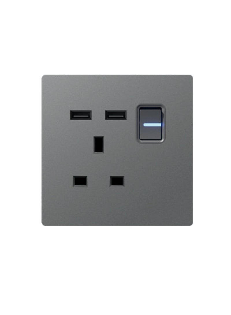 Foreign trade rocker switch socket (one switch with 13A + dual USB) 