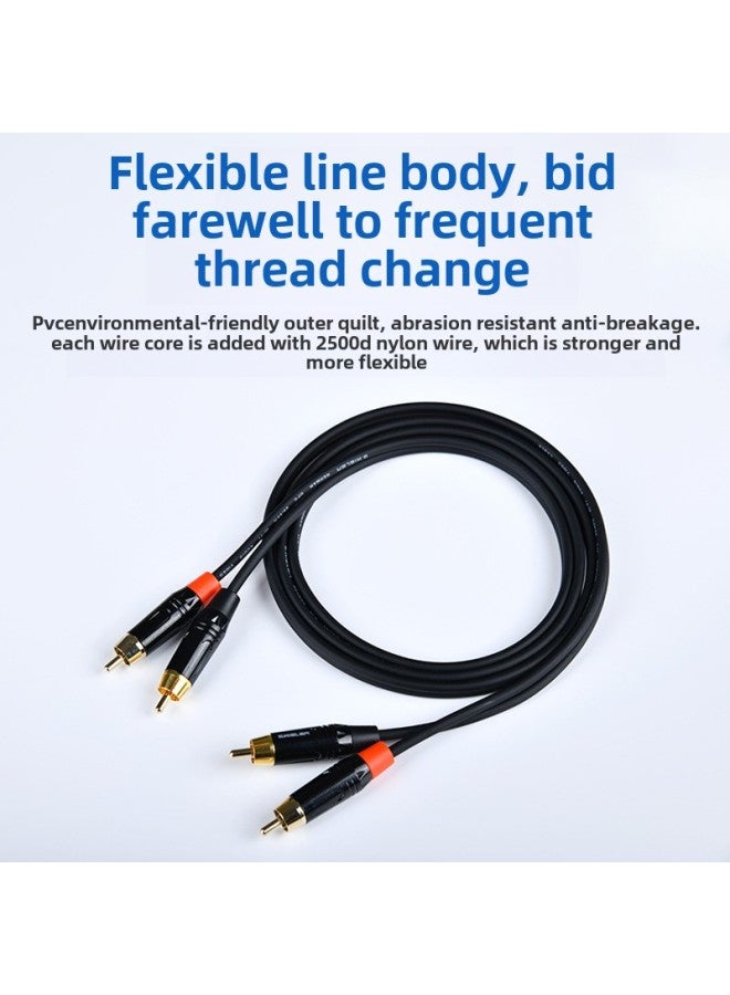 Direct Zinc Alloy RCA2 Points 2 Double Lotus To Double Lotus Two To Two Computer Speaker Connection Copper Gold Plated-Color:S314x Double Lotus To Double Lotus 2rca-Length:20m  - Image 4