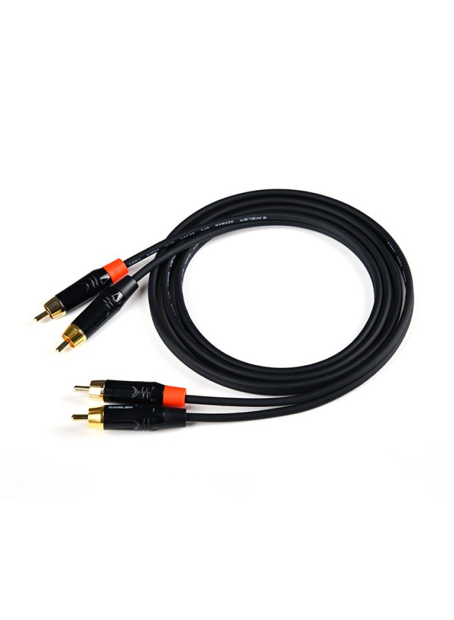 Direct Zinc Alloy RCA2 Points 2 Double Lotus To Double Lotus Two To Two Computer Speaker Connection Copper Gold Plated-Color:S314x Double Lotus To Double Lotus 2rca-Length:20m  - Image 5