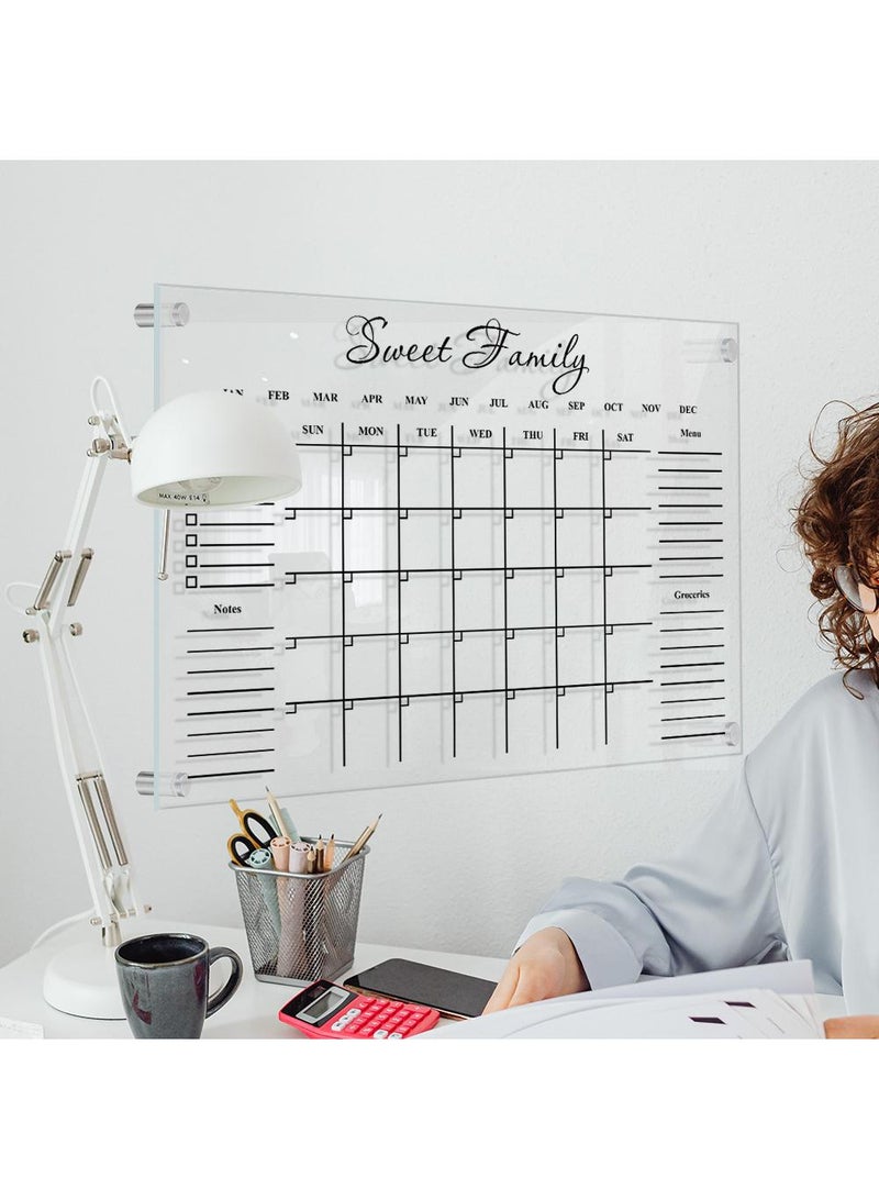 Acrylic Week Plan Memo Board Erasable Transparent Message Writing Board Reminder Hanging Display Board - Image 1