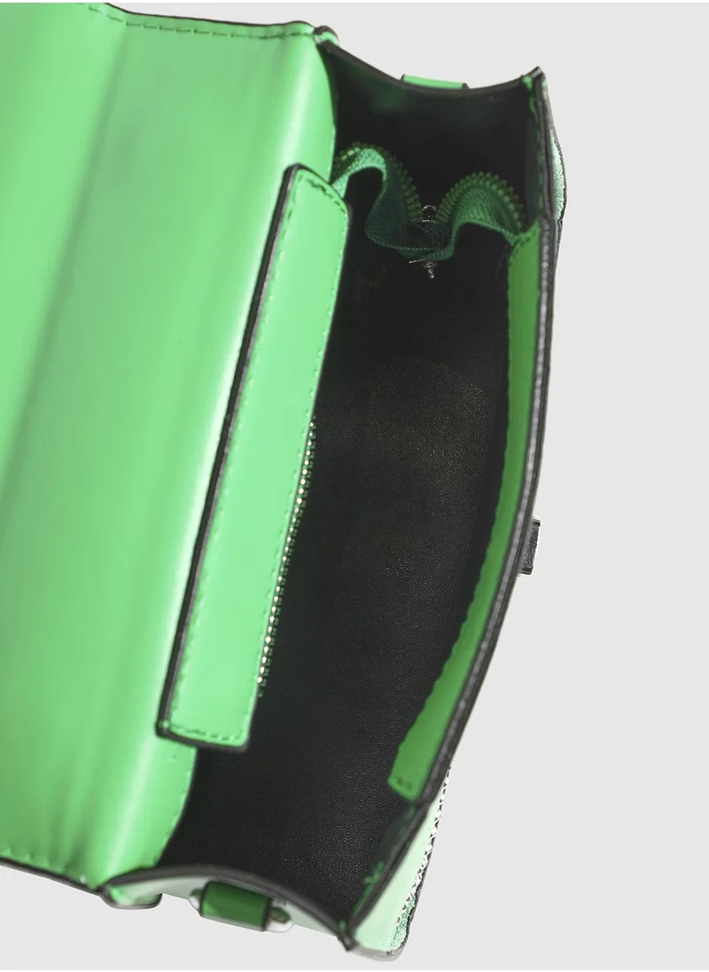صوص هاوت Studded Top Handle Handbag - Parrot Green