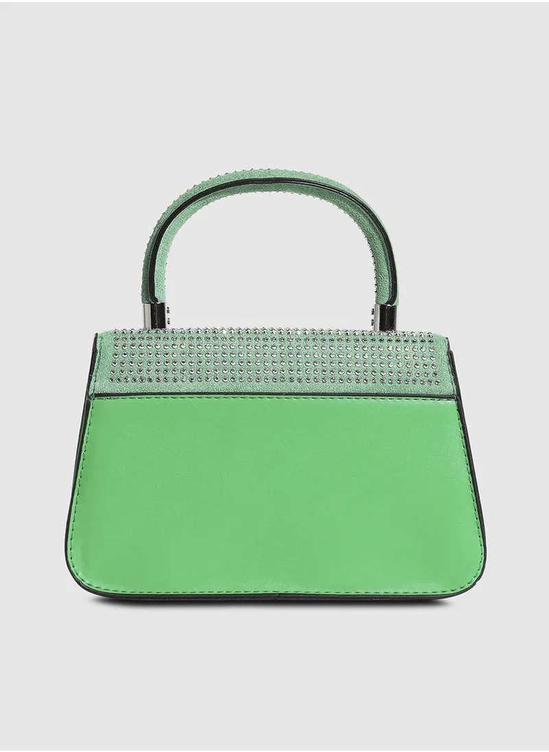 صوص هاوت Studded Top Handle Handbag - Parrot Green