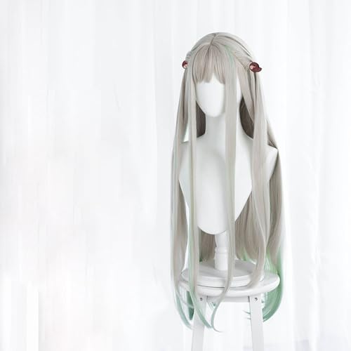 JCvCX Anime Yashiro Nene Wig Gray Mixed Light Green Long Straight Party Hair Cosplay Props Halloween - Image 2