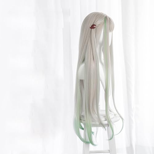 JCvCX Anime Yashiro Nene Wig Gray Mixed Light Green Long Straight Party Hair Cosplay Props Halloween - Image 3