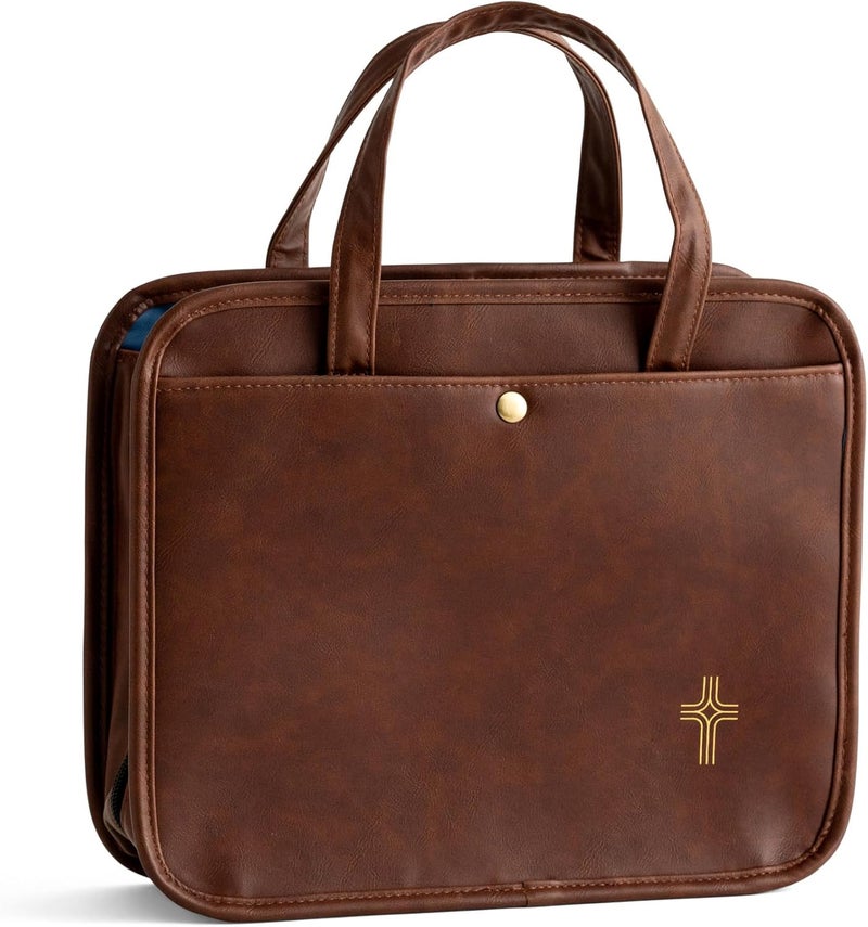 DaySpring  Gold Cross  Faux Leather Bible Tote and Organizational Bag J6871 - Image 1