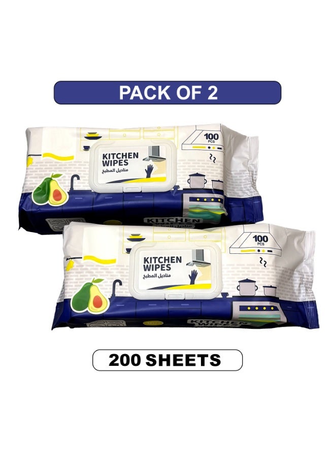 زاتوز مناديل تنظيف متعددة الاستخدامات، مناديل للأطفال، عبوة من قطعتين، 200 ورقة - Image 1