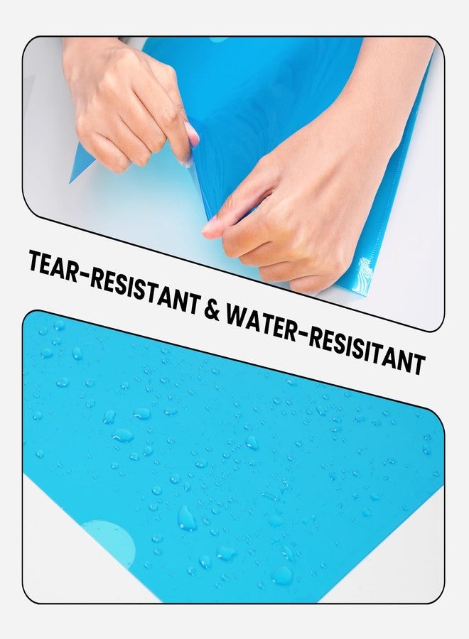 FLEXOFFICE 24 Pack Clear Project Folders for Important Documents, Heavyweight L-Shaped Transparent Poly Jacket Sleeves Folders Fit for US Letter Size - Image 5