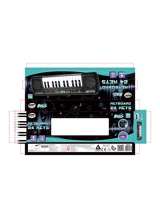 Power Joy Music Keyboard 24 Keys With Mic Battery Operated - Image 5