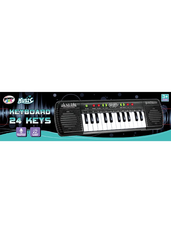 Power Joy Music Keyboard 24 Keys With Mic Battery Operated - Image 3
