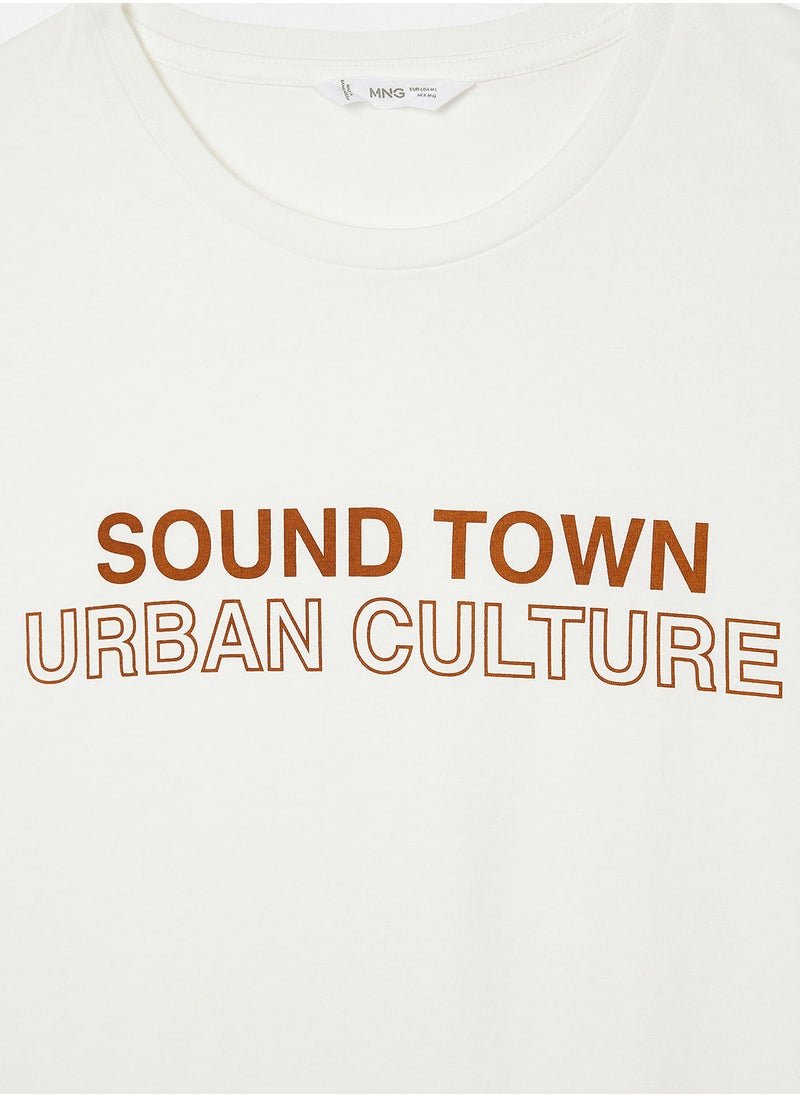 MANGO - Boys Text Print T-Shirt - Image 1