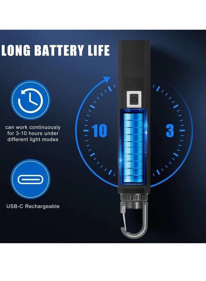 Super Bright LED Flashlights, Handheld Tactical Flashlights, Compact, USB Rechargeable, Multiple Lighting Modes for Hiking, Camping, Hurricane Outage - Image 4