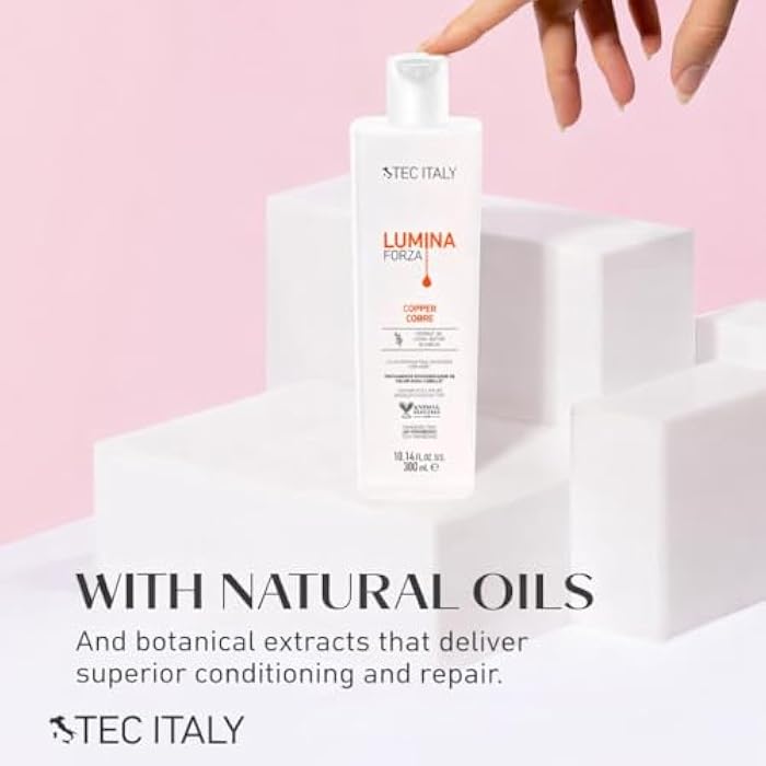 Tec Italy Lumina Forza Colore Copper, Color Intensifier Mask Treatment For Hair with Coconut Oil, Cocoa Butter & Jojoba Oil. Parabens Free Hair Treatment, Animal Test Free. 10.14 FL.OZ. U.S. (300 ml) - Image 5