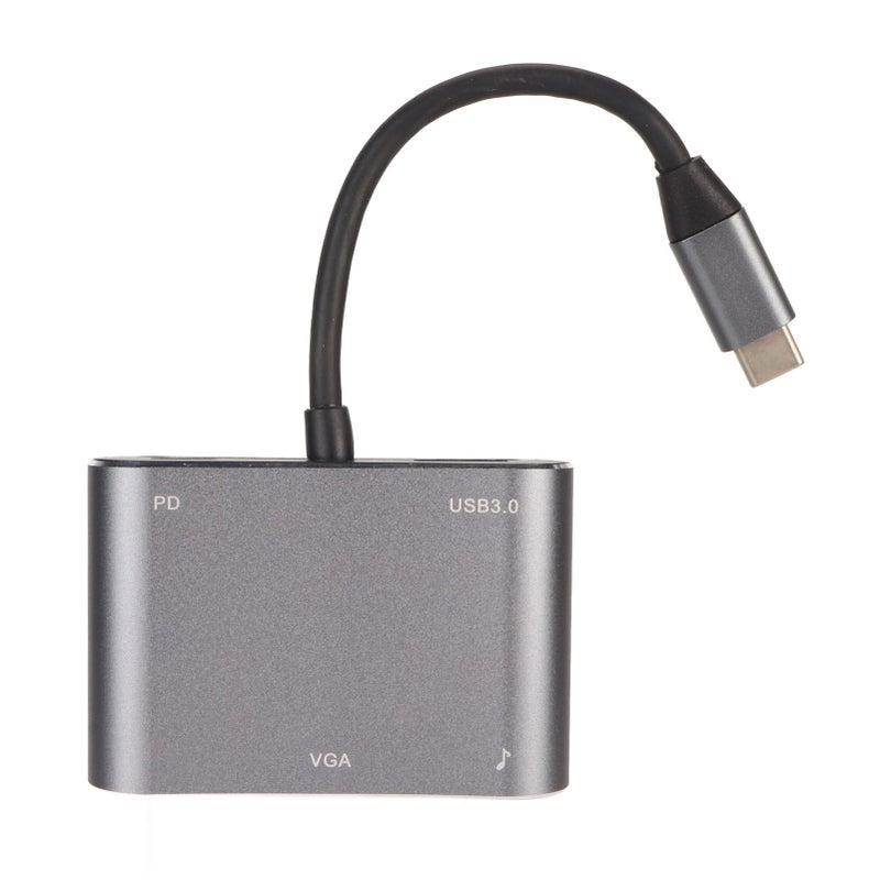 USB C Docking Station: 5 In 1 Aluminum Alloy Hub - 4K 60Hz HD Visuals 87W PD Fast Charging, Type C To VGA Adapter for Smartphones And Computers - Image 1